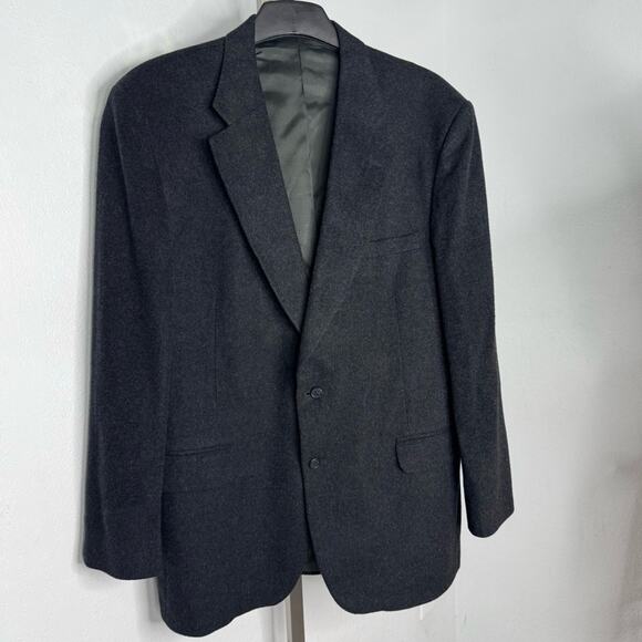 Camel Hair Club Room Gray 2-Button Blazer Jacket Sport Coat Size 46L - Picture 1 of 8
